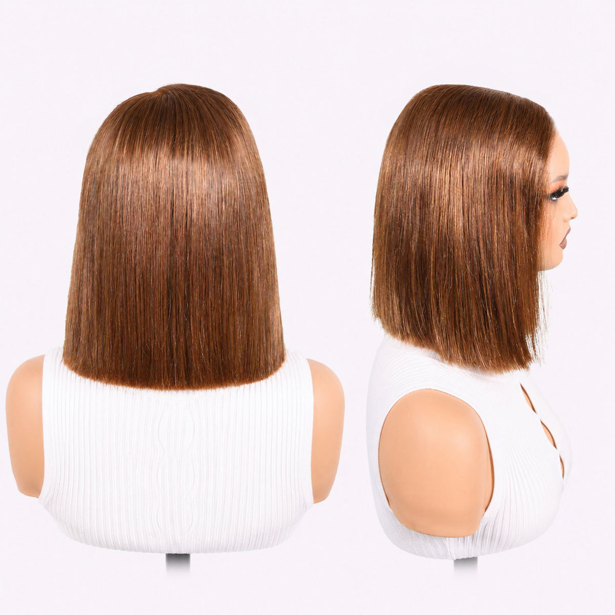 Authris Straight Bob Human Hair Wig | Chocolate Brown