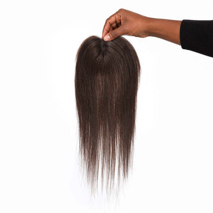 Authris Straight T-shaped middle parting Hair Topper for women | Chocolate Brown
