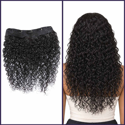 Authris Curly 1-Piece Clip-In Human Hair Extensions | Natural Black