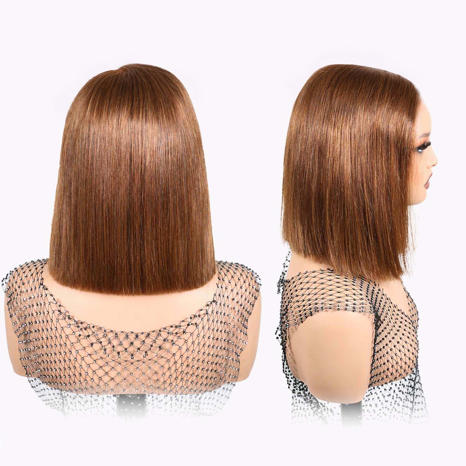 Authris Straight Bob Human Hair Wig | Chocolate Brown