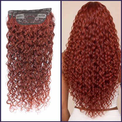 Authris Water Wave 4-Piece Clip-In Human Hair Extensions | Auburn Brown