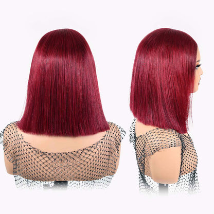 Authris Straight Bob Human Hair Wig | Burgundy