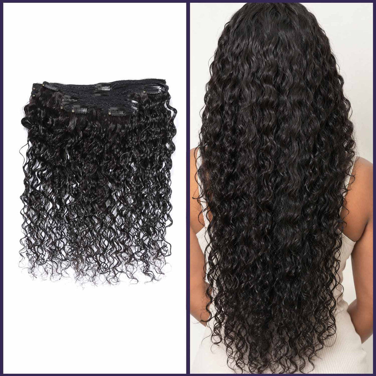 Authris Deep Wave 8-Piece Clip-In Human Hair Extensions | Natural Black