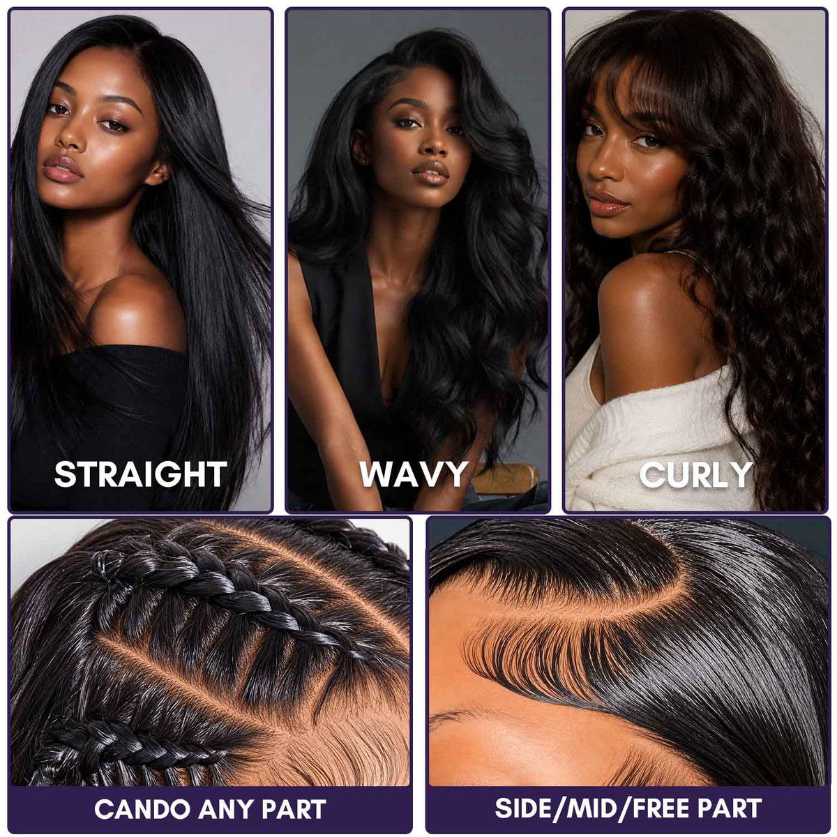 Authris Straight HD Lace Front Human Hair Wig | Burgundy Ombre
