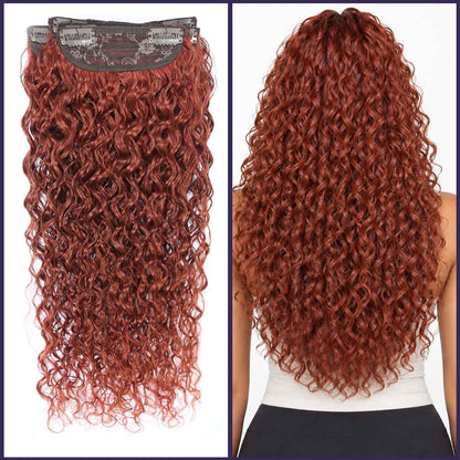 Authris Curly 4-Piece Clip-In Human Hair Extensions | Auburn Brown