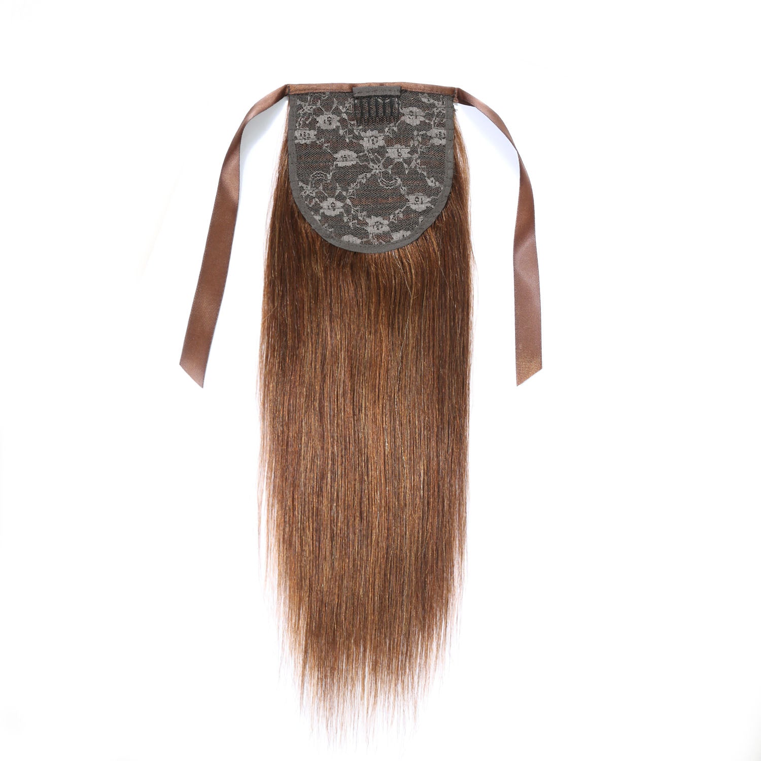 Authris Straight Human Hair Ribbon Ponytail | Chocolate Brown