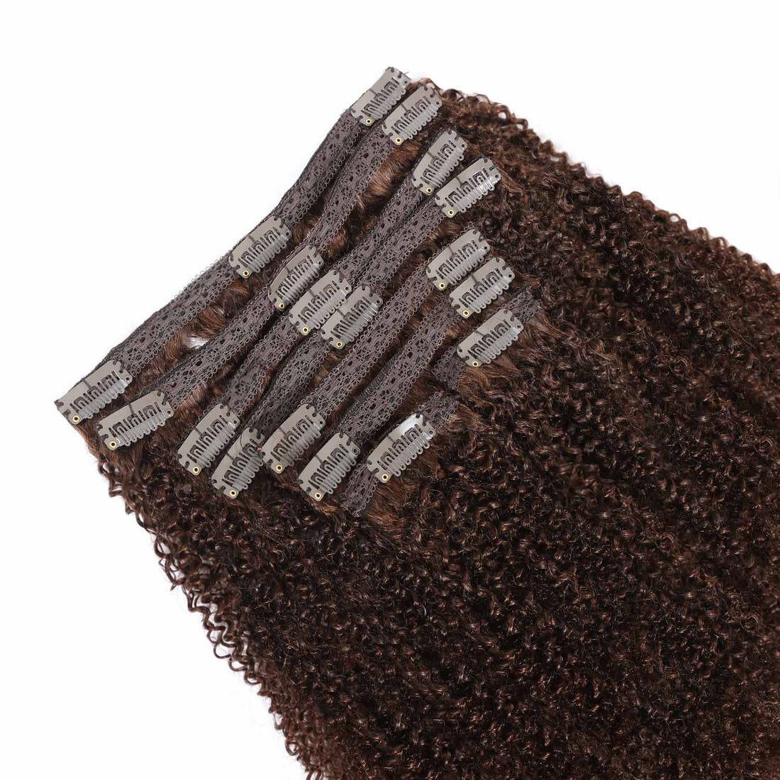 AUTHRIS Afro Kinky Curly Clip-Ins (8-Piece) | Chocolate Brown