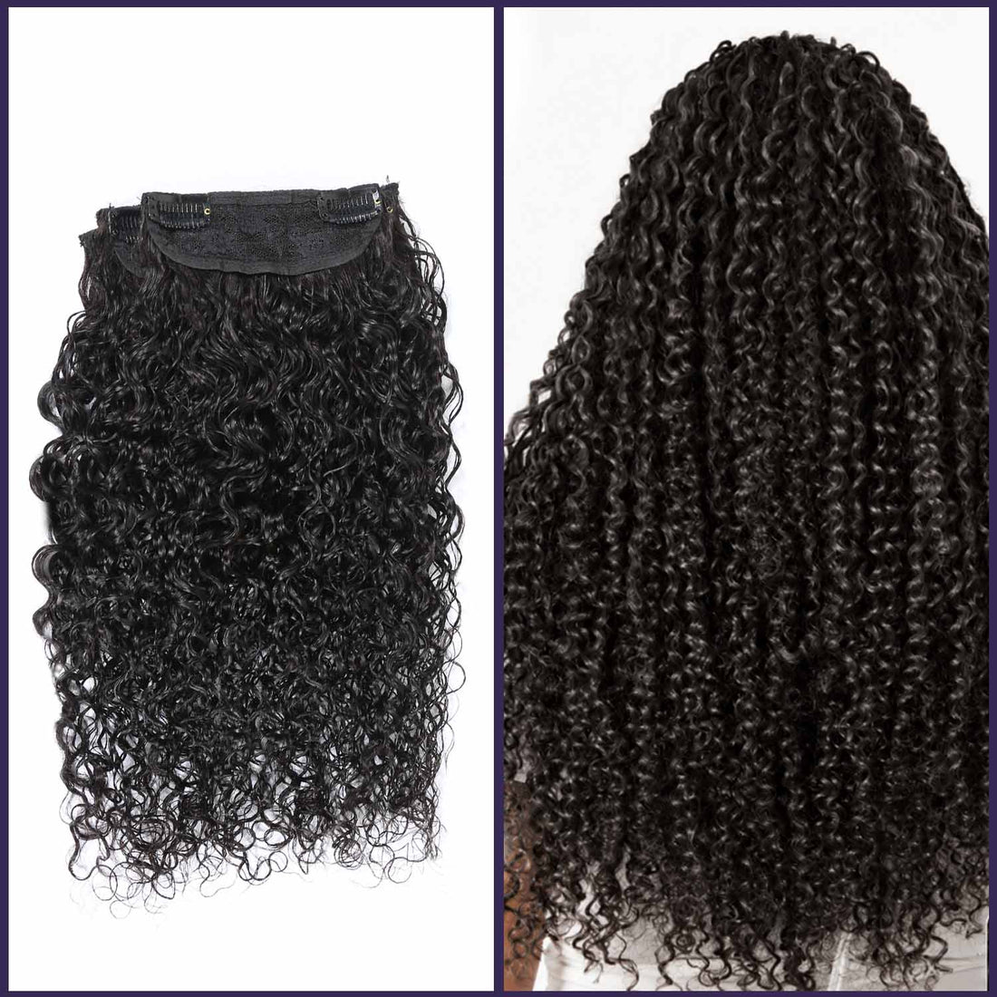 Authris Curly 4-Piece Clip-In Human Hair Extensions | Natural Black