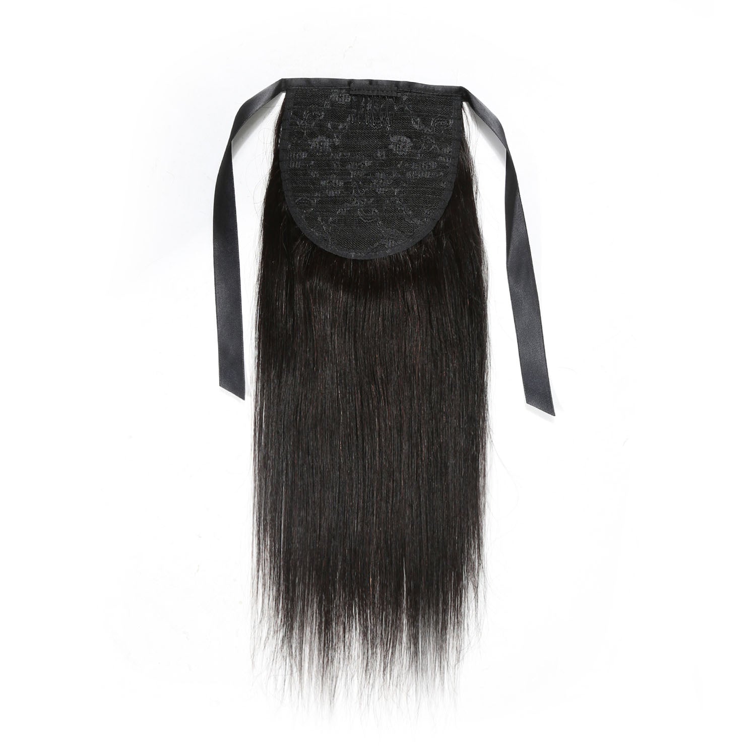 Authris Straight Human Hair Ribbon Ponytail | Natural Black