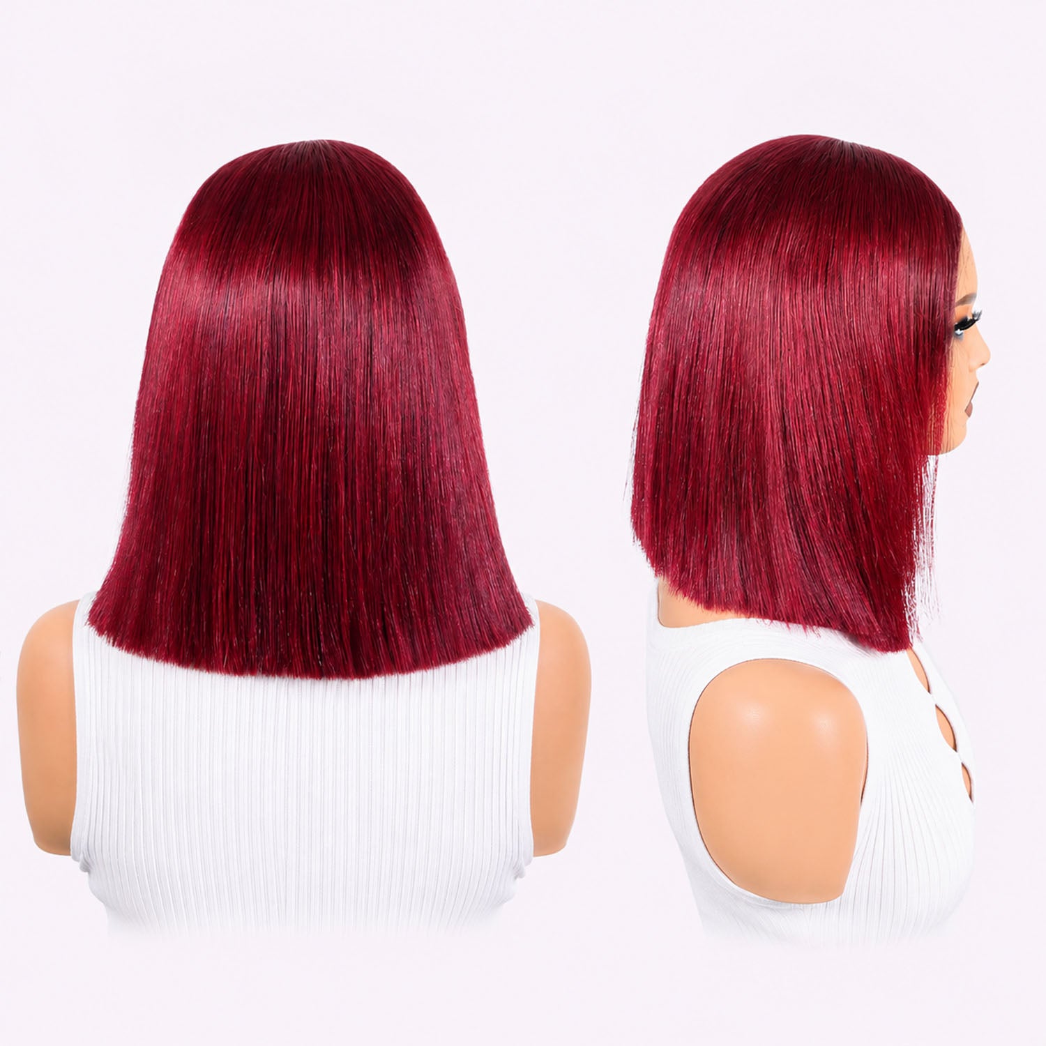 Authris Straight Bob Human Hair Wig | Burgundy