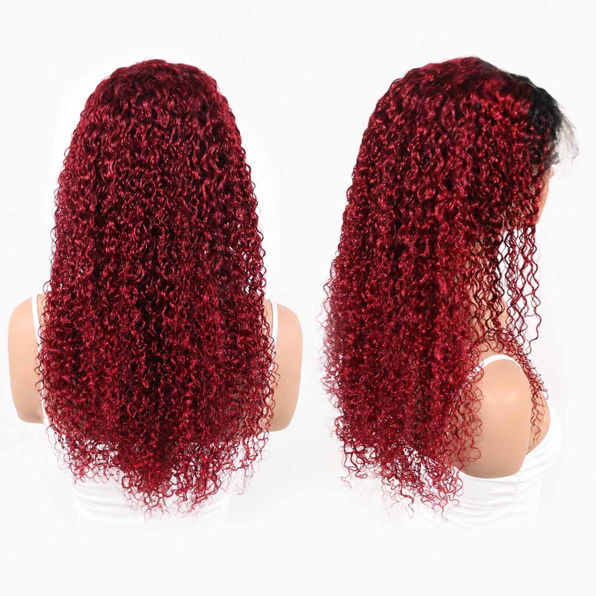 AUTHRIS Curly Lace Front Wig | Burgundy Ombre