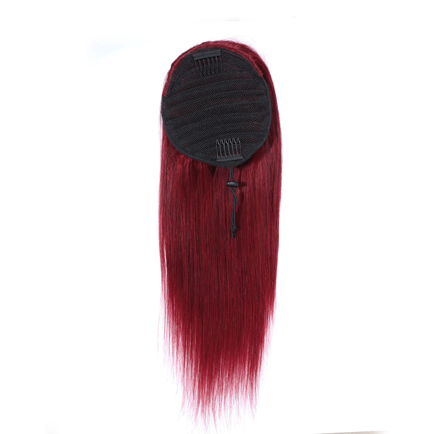 Authris Straight Human Hair Drawstring Ponytail | Burgundy