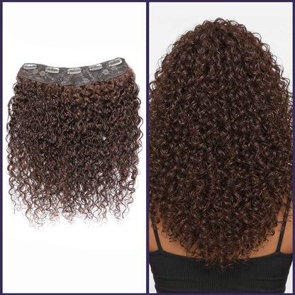 Authris Water Wave 1-Piece Clip-In Human Hair Extensions | Chocolate Brown