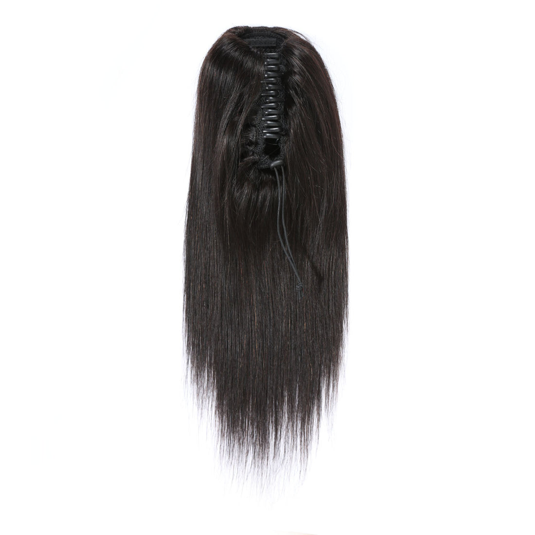 Authris Straight Human Hair Claw Clip Ponytail | Natural Black