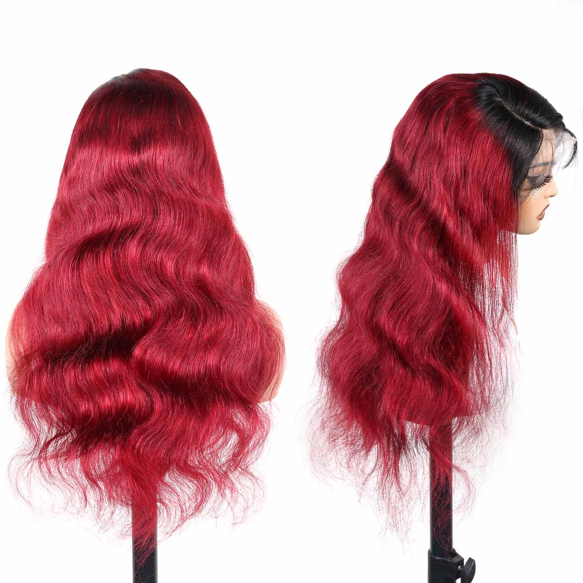 AUTHRIS Body Wave Lace Front Wig | Burgundy Ombre