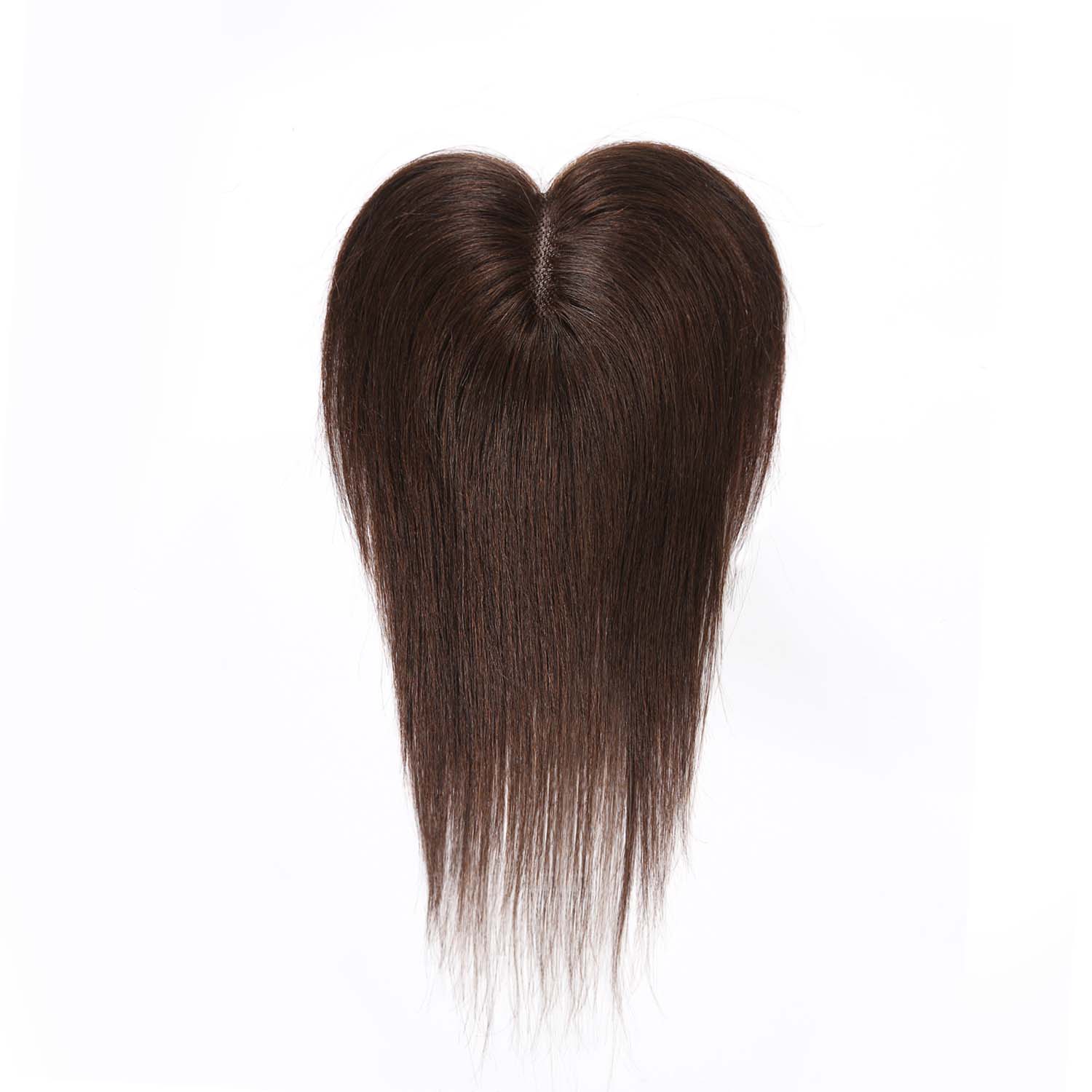 Authris Straight Heart-shaped middle parting Hair Topper for women | Chocolate Brown