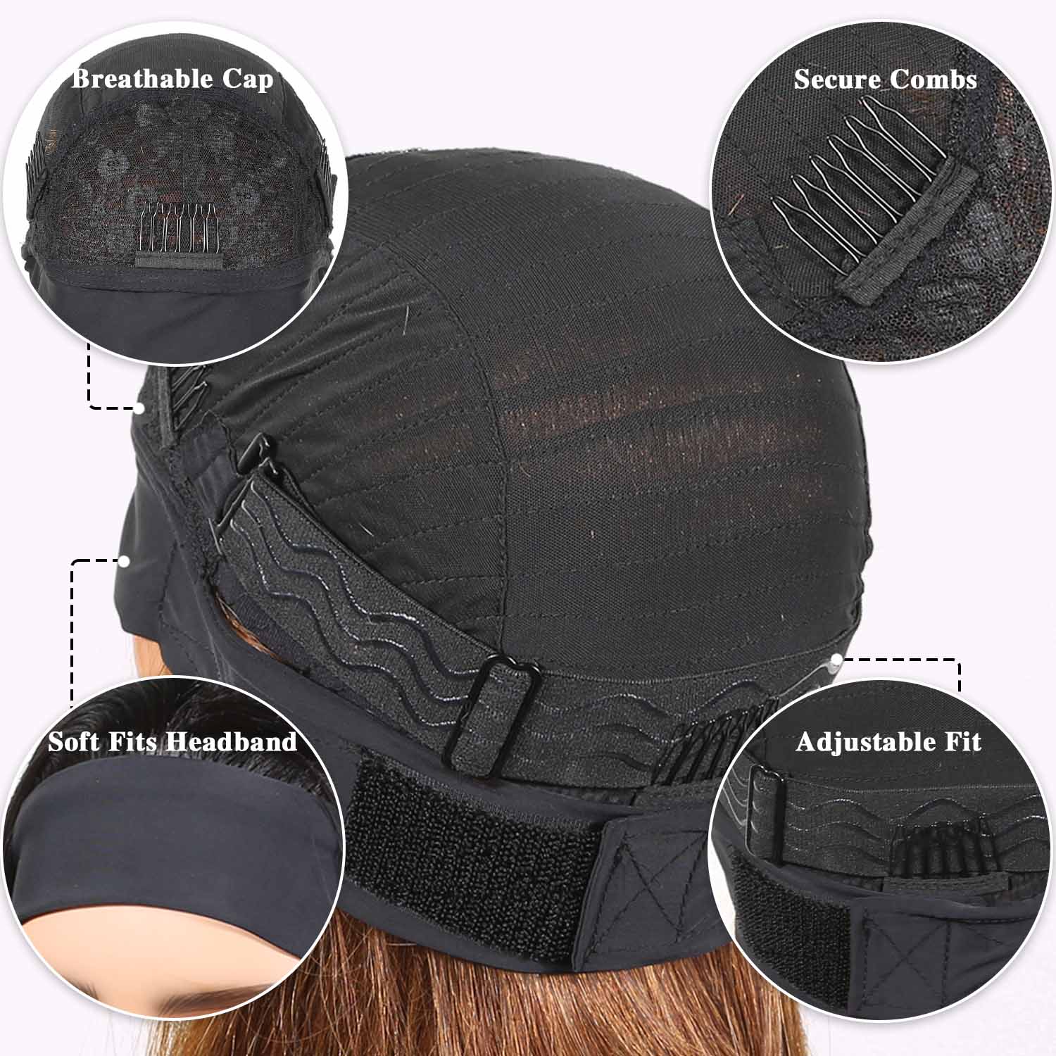 Authris Straight Headband Bob Human Hair Wig | Natural Black