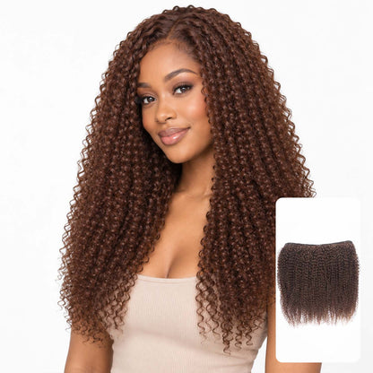 Authris Afro Kinky Curly 1-Piece Clip-In Human Hair Extensions | Chocolate Brown