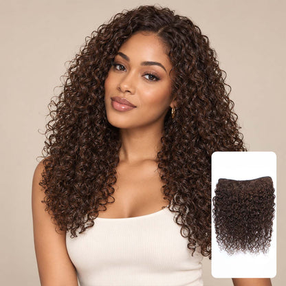 Authris Water Wave 1-Piece Clip-In Human Hair Extensions | Chocolate Brown