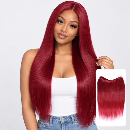 Authris Straight 1-Piece Clip-In Human Hair Extensions | Burgundy