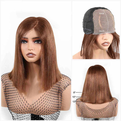 Authris Straight Bob Human Hair Wig | Chocolate Brown