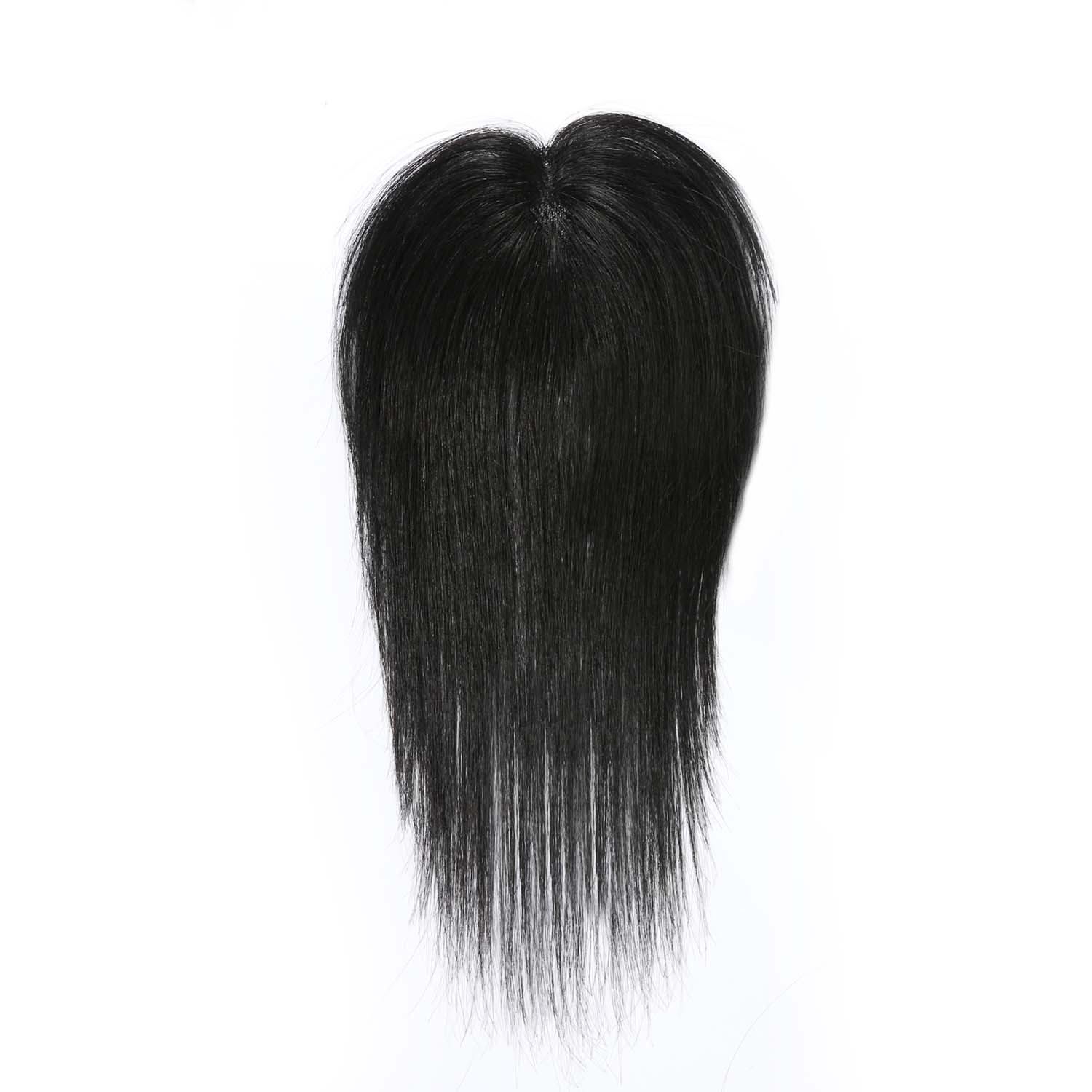 Authris Straight Heart-shaped middle parting Hair Topper for women | Natural Black