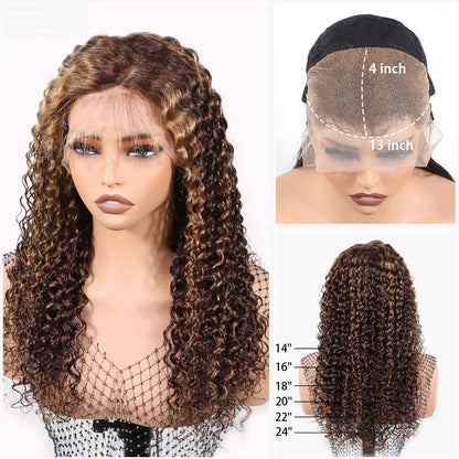 Authris Deep Wave HD Lace Front Human Hair Wig | Blonde Highlights