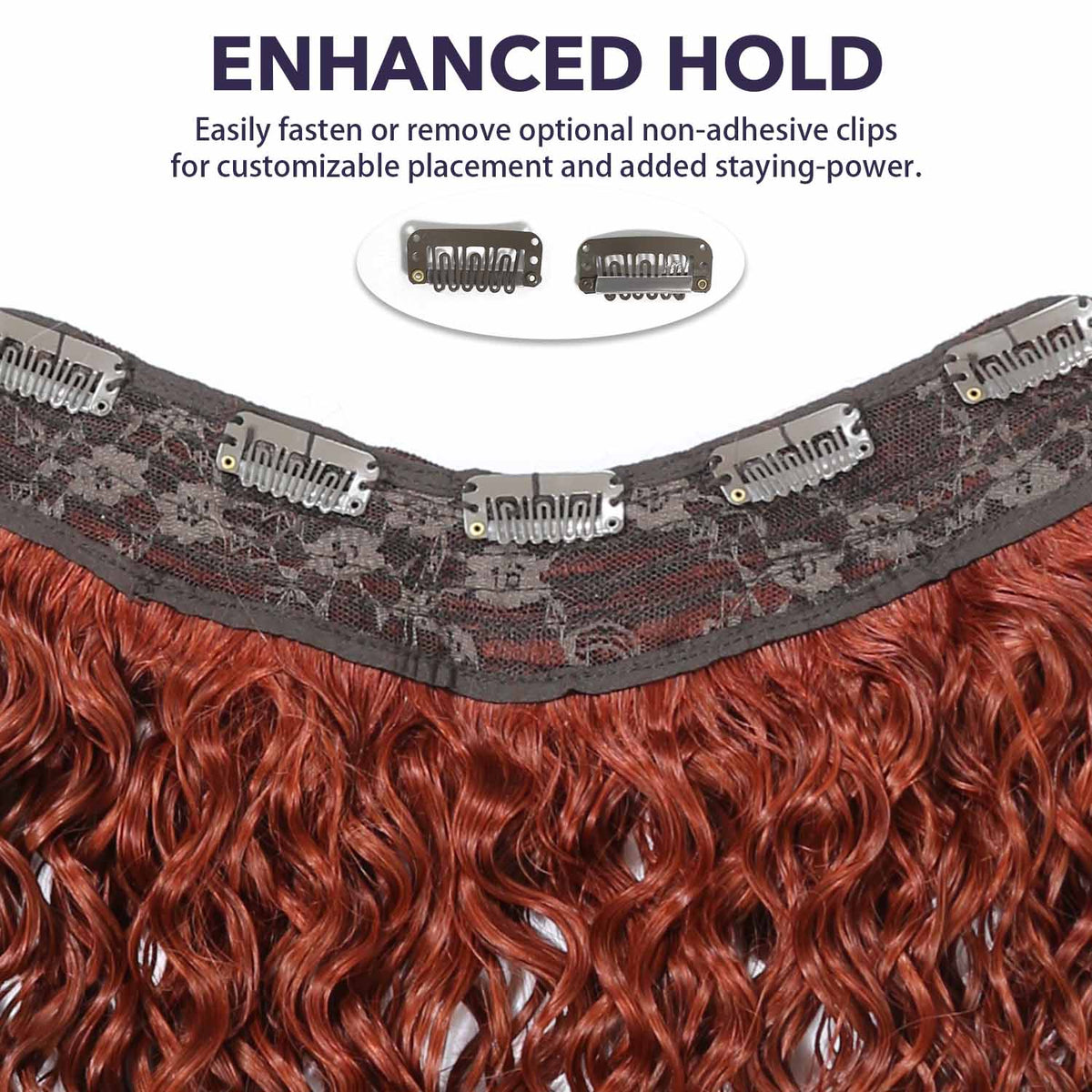 Authris Water Wave 1-Piece Clip-In Human Hair Extensions | Auburn Brown
