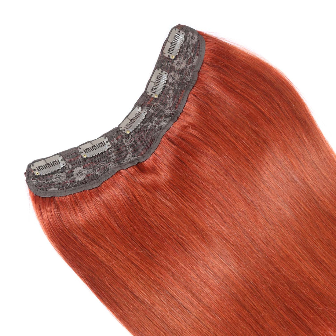 Authris Straight 1-Piece Clip-In Human Hair Extensions | Auburn Brown