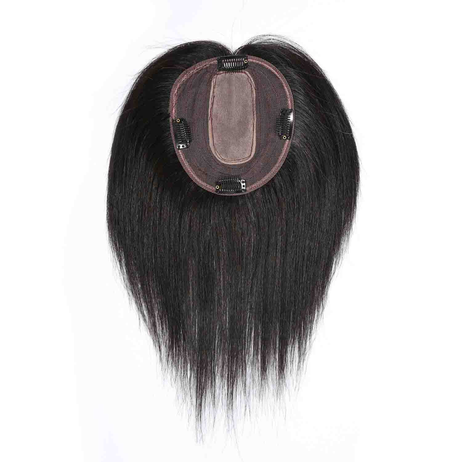 Authris Straight Simulated Scalp Hair Topper for Women | Natural Black