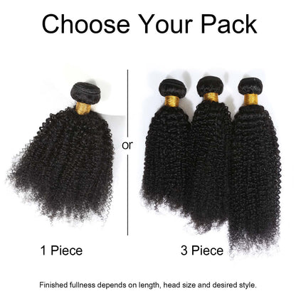 Authris Afro Kinky Curly Human Hair Bundles | Natural Black