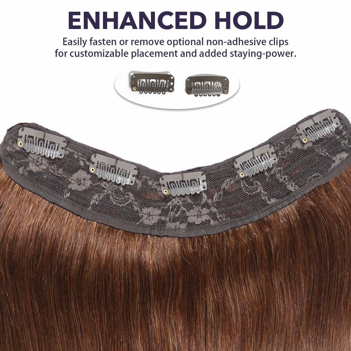 Authris Straight 1-Piece Clip-In Human Hair Extensions | Chocolate Brown