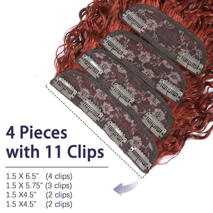 Authris Curly 4-Piece Clip-In Human Hair Extensions | Auburn Brown