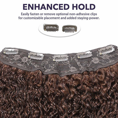 Authris Water Wave 1-Piece Clip-In Human Hair Extensions | Chocolate Brown