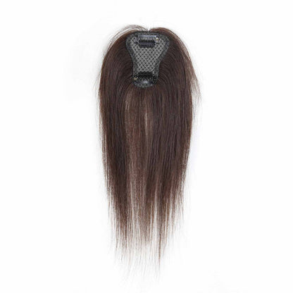 Authris Straight T-shaped middle parting Hair Topper for women | Chocolate Brown