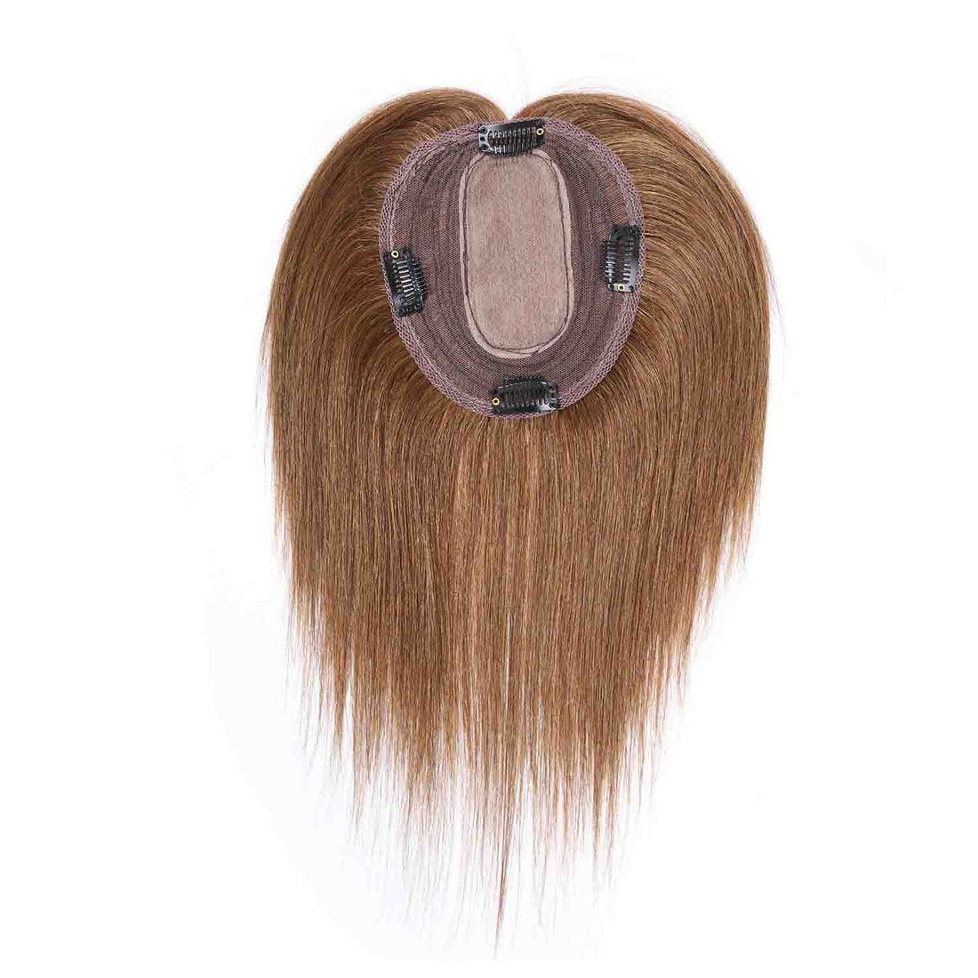 Authris Straight Women’s Human Hair Topper with Realistic Scalp | Light Brown
