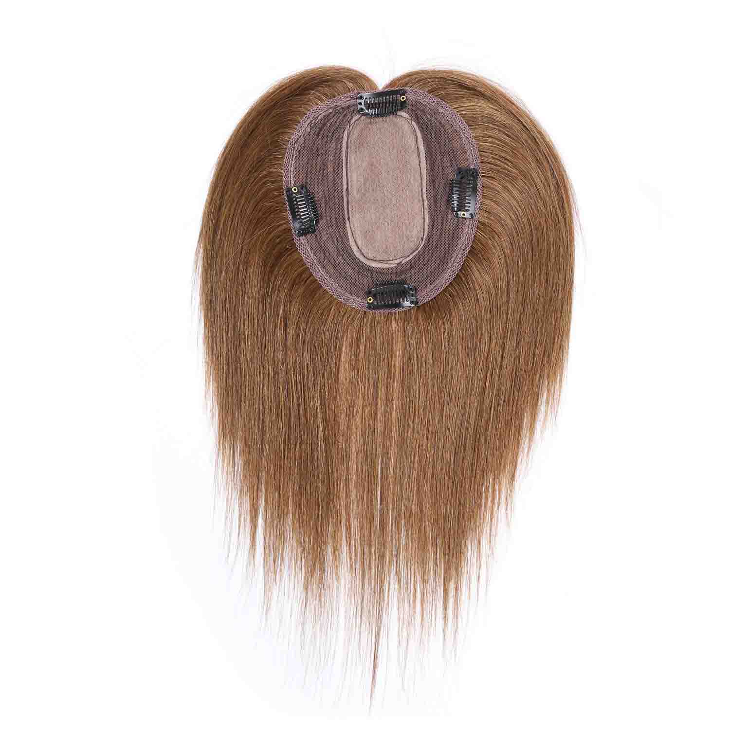Authris Straight Simulated Scalp Hair Topper for Women | Light Brown