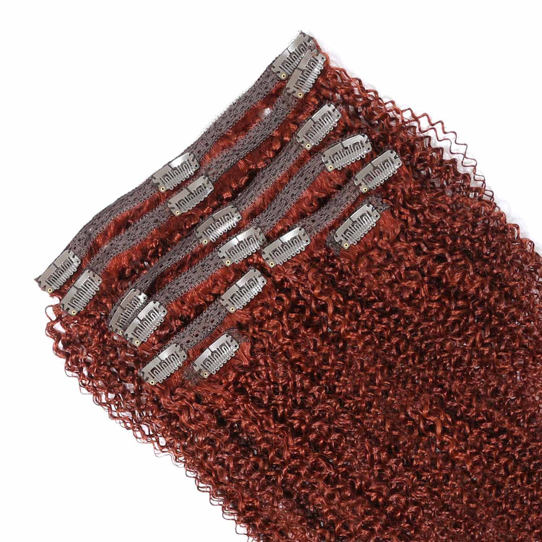 AUTHRIS Afro Kinky Curly Clip-Ins (8-Piece) | Auburn Brown