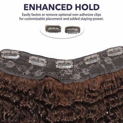 Authris Deep Wave 1-Piece Clip-In Human Hair Extensions | Chocolate Brown