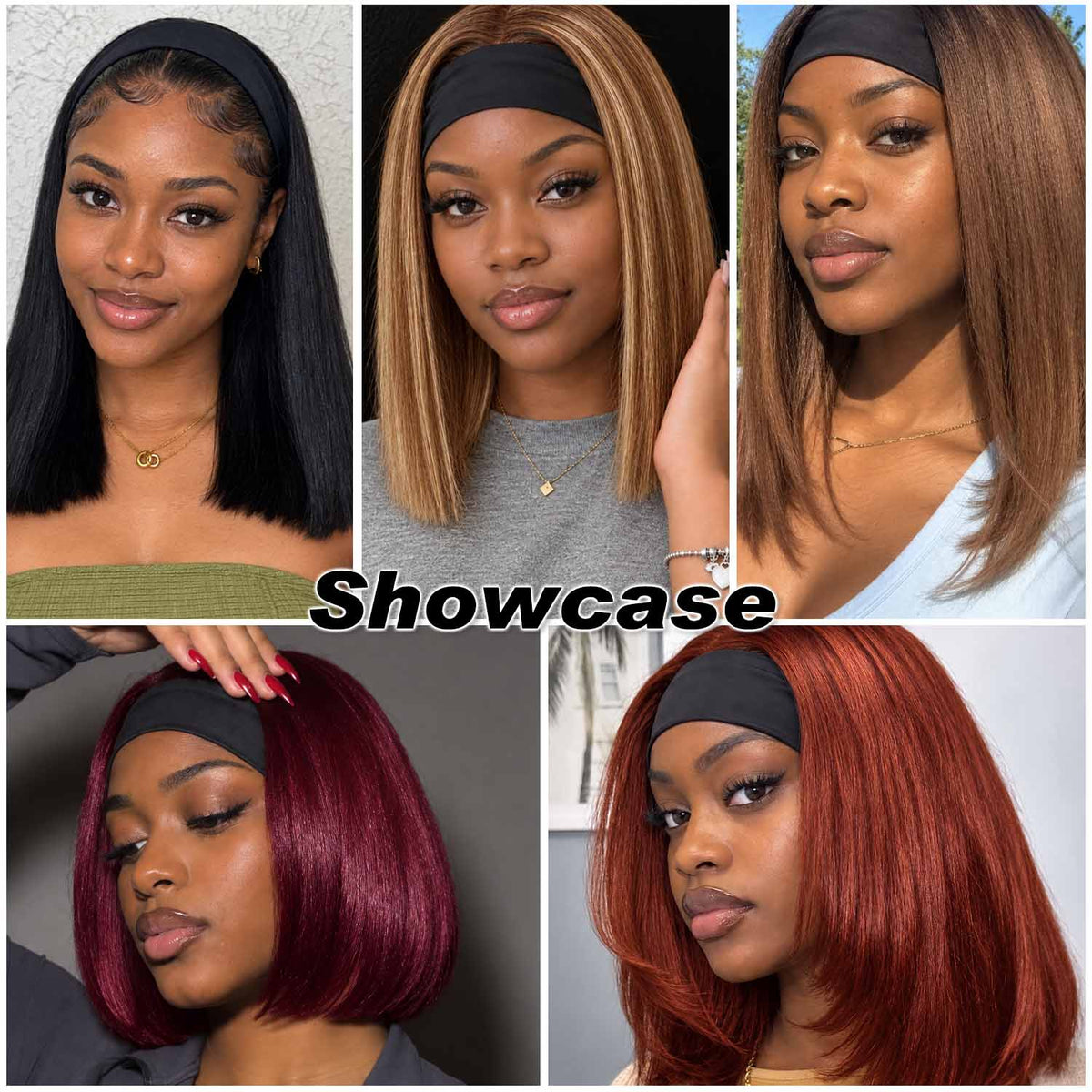 AUTHRIS Headband Bob Wig | Burgundy