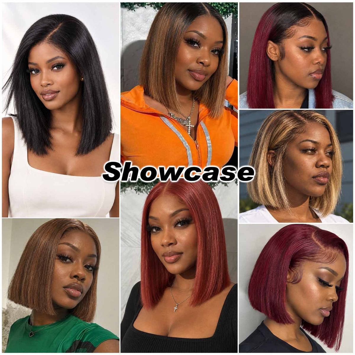 Authris Straight Bob Human Hair Wig | Auburn Brown
