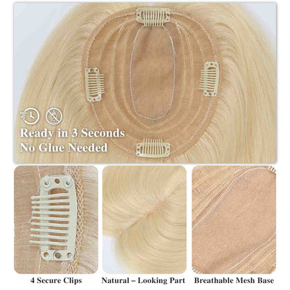 Authris Straight Simulated Scalp Hair Topper for Women | Light  Blonde