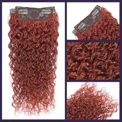 Authris Curly 4-Piece Clip-In Human Hair Extensions | Auburn Brown