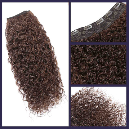 Authris Water Wave 1-Piece Clip-In Human Hair Extensions | Chocolate Brown