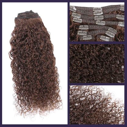 Authris Water Wave 8-Piece Clip-In Human Hair Extensions | Chocolate Brown