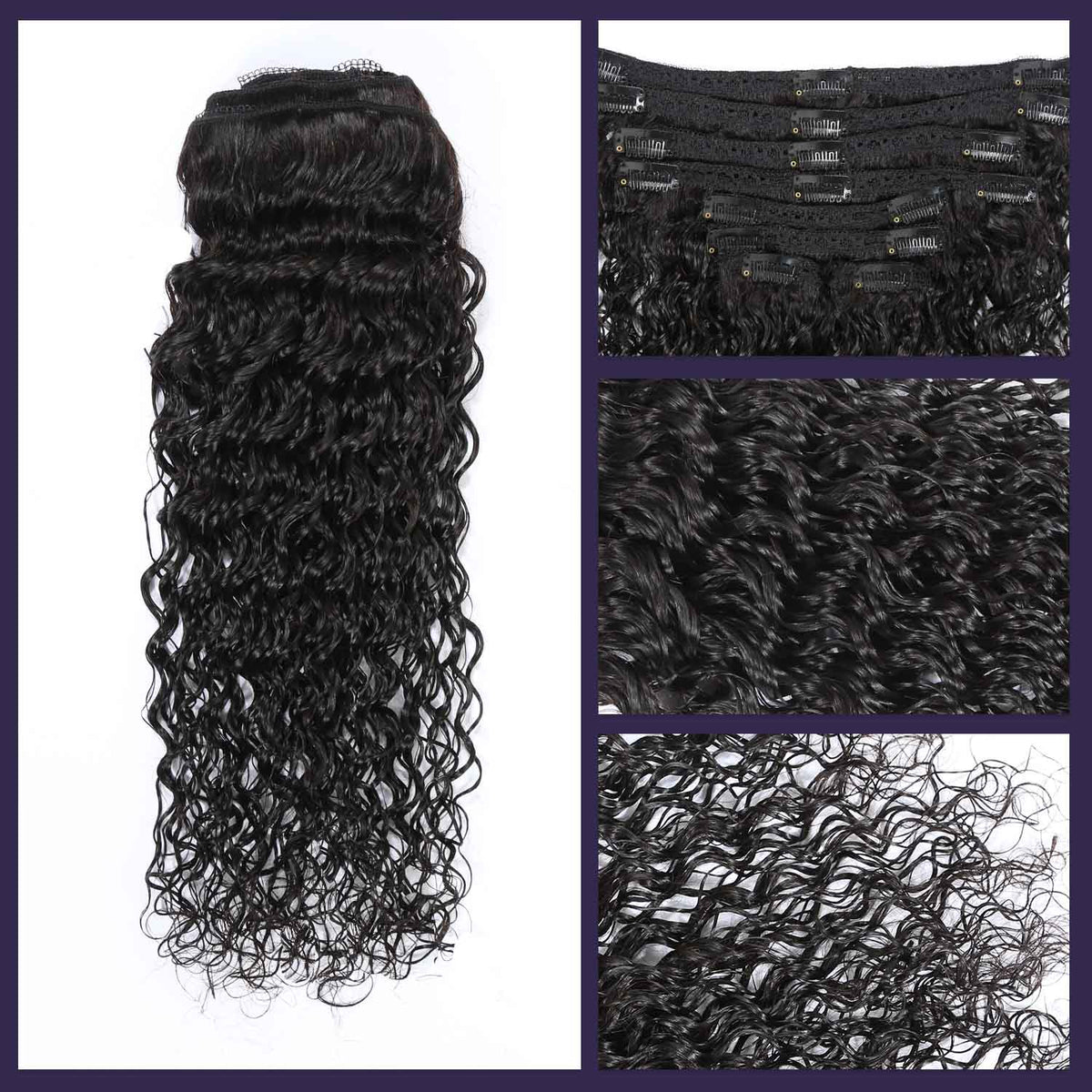Authris Deep Wave 8-Piece Clip-In Human Hair Extensions | Natural Black