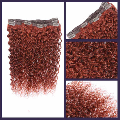 Authris Deep Wave 8-Piece Clip-In Human Hair Extensions | Auburn Brown