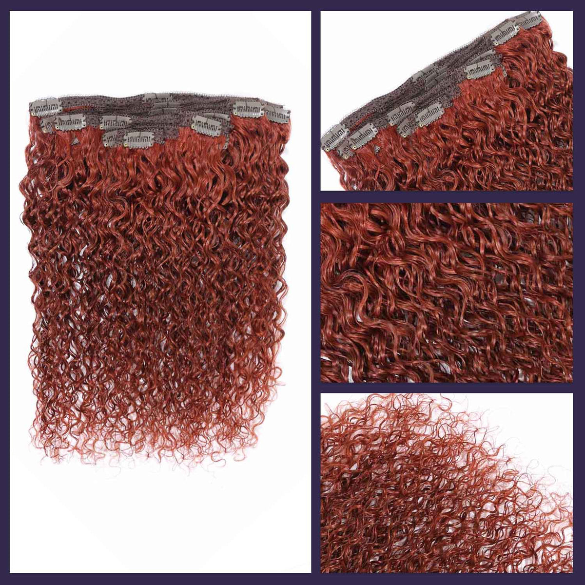 Authris Curly 8-Piece Clip-In Human Hair Extensions | Auburn Brown