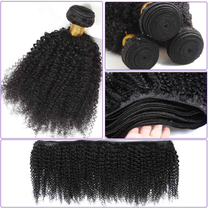 Authris Afro Kinky Curly Human Hair Bundles | Natural Black