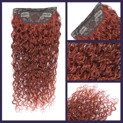 Authris Water Wave 4-Piece Clip-In Human Hair Extensions | Auburn Brown
